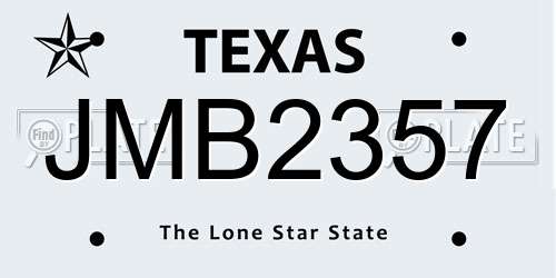 JMB2357 Texas License Plate