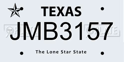 JMB3157 Texas License Plate