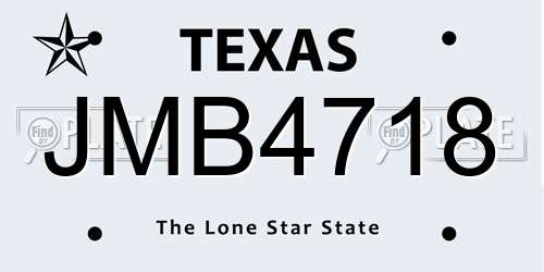 JMB4718 Texas License Plate