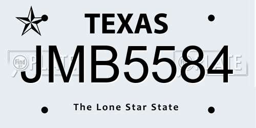 JMB5584 Texas License Plate