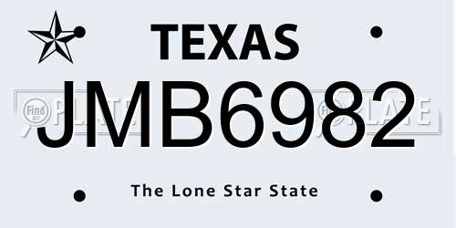JMB6982 Texas License Plate