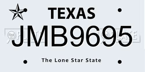 JMB9695 Texas License Plate