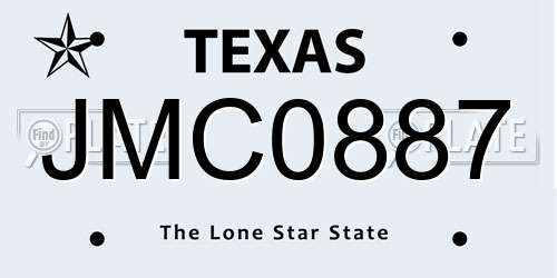 JMC0887 Texas License Plate