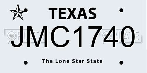 JMC1740 Texas License Plate