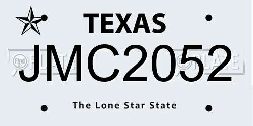 JMC2052 Texas License Plate