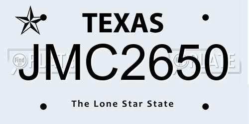 JMC2650 Texas License Plate