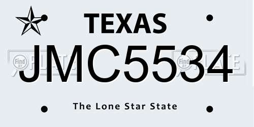 JMC5534 Texas License Plate