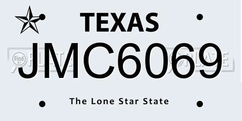 JMC6069 Texas License Plate