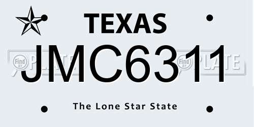 JMC6311 Texas License Plate