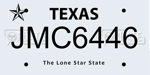 JMC6446 Texas License Plate