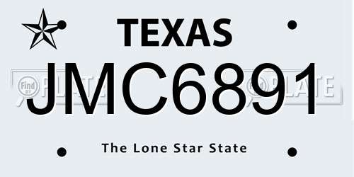 JMC6891 Texas License Plate