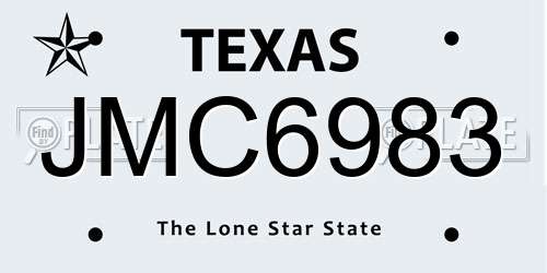 JMC6983 Texas License Plate