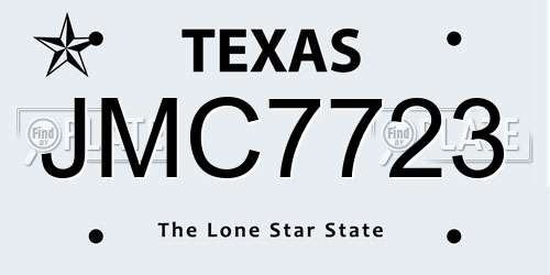 JMC7723 Texas License Plate