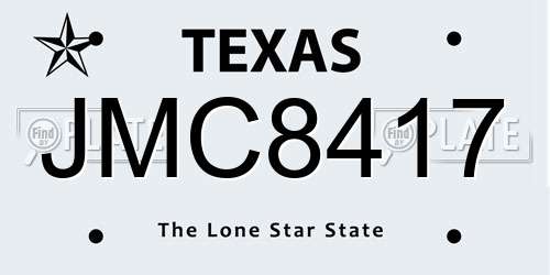 JMC8417 Texas License Plate