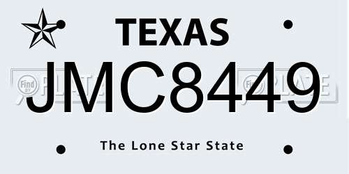 JMC8449 Texas License Plate