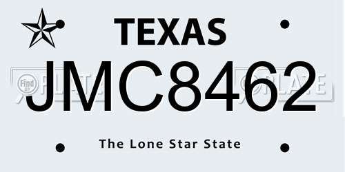 JMC8462 Texas License Plate
