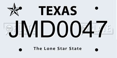 JMD0047 Texas License Plate