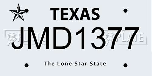 JMD1377 Texas License Plate