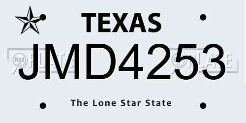 JMD4253 Texas License Plate
