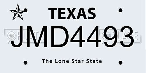 JMD4493 Texas License Plate