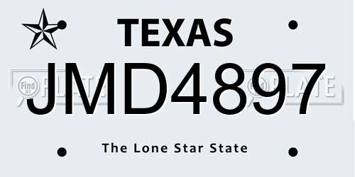 JMD4897 Texas License Plate