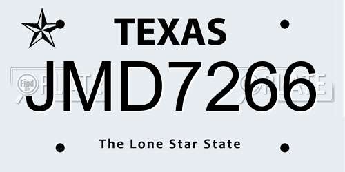 JMD7266 Texas License Plate