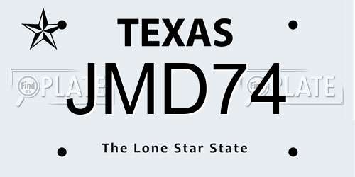 JMD74 Texas License Plate