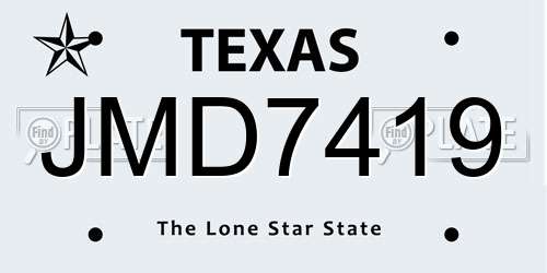 JMD7419 Texas License Plate