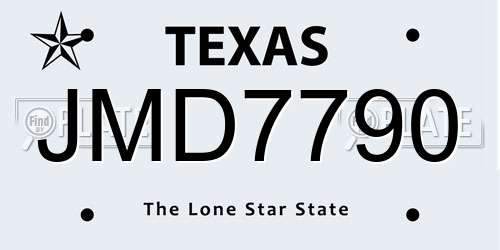 JMD7790 Texas License Plate