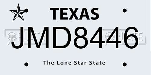 JMD8446 Texas License Plate