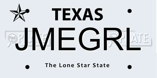 JMEGRL Texas License Plate