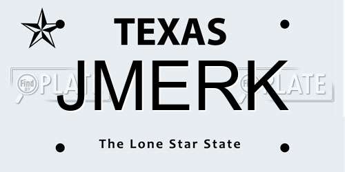 JMERK Texas License Plate