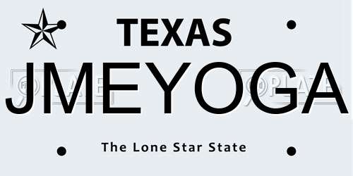 JMEYOGA Texas License Plate