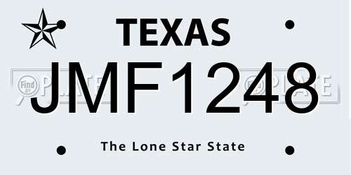 JMF1248 Texas License Plate