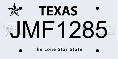 JMF1285 Texas License Plate