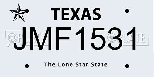JMF1531 Texas License Plate