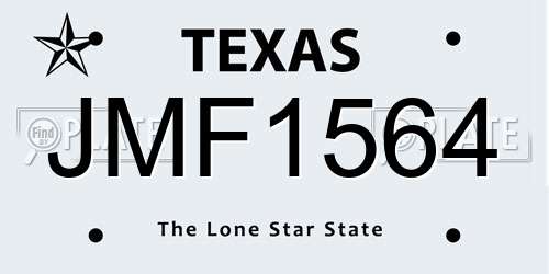 JMF1564 Texas License Plate