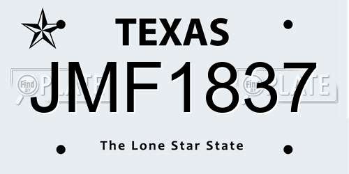 JMF1837 Texas License Plate