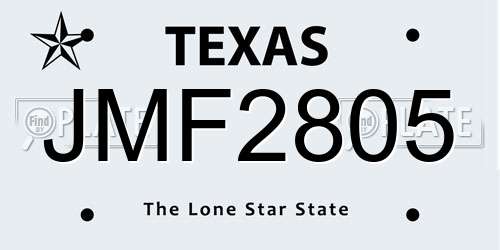 JMF2805 Texas License Plate