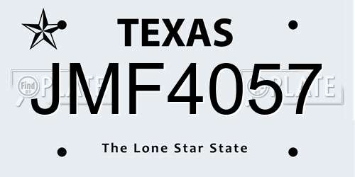 JMF4057 Texas License Plate