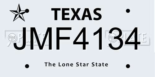 JMF4134 Texas License Plate