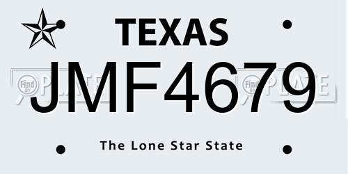 JMF4679 Texas License Plate