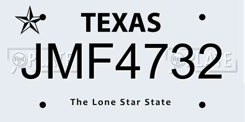 JMF4732 Texas License Plate