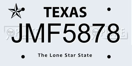 JMF5878 Texas License Plate