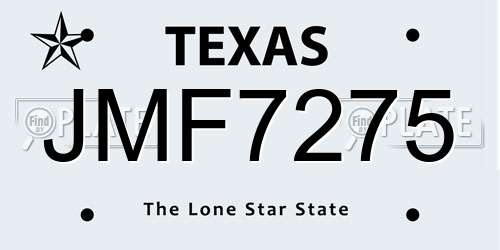 JMF7275 Texas License Plate