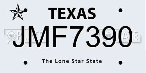 JMF7390 Texas License Plate