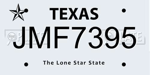 JMF7395 Texas License Plate