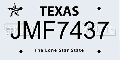 JMF7437 Texas License Plate