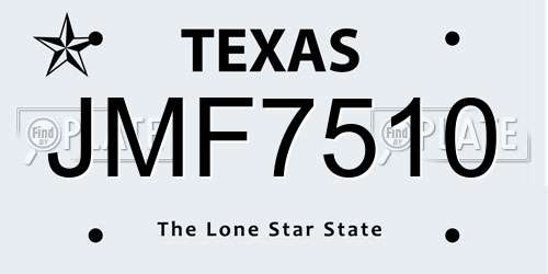JMF7510 Texas License Plate