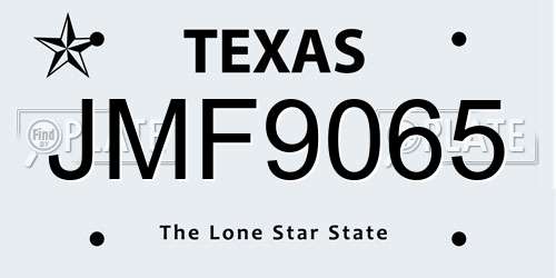JMF9065 Texas License Plate